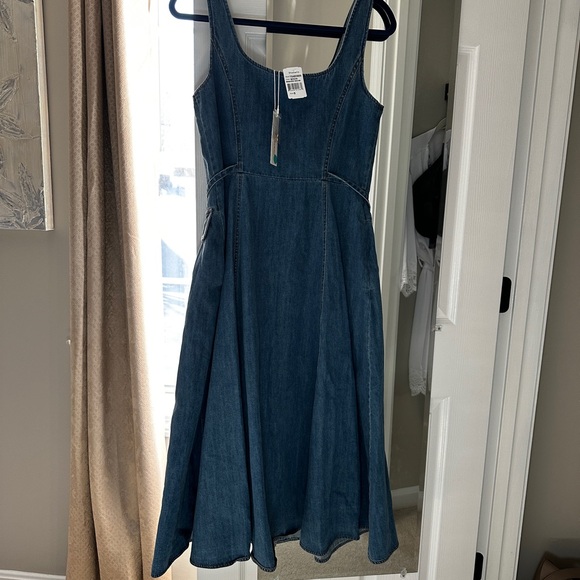 Shoshanna Blue Denim Midi Dress - Picture 4 of 6